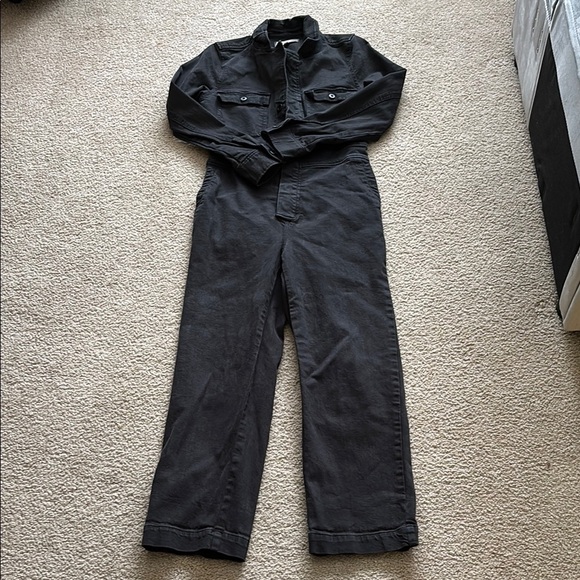 Madewell Women's Black Denim Jumpsuit size 0 - Picture 1 of 10